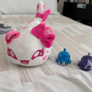 Pink and White Plush Cat Toy